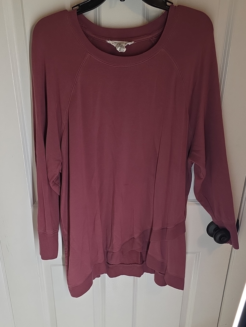 Workshop Republic Clothing Mauve Layered Ruffle Hem Sweatshirt